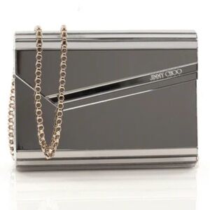 Jimmy Choo Candy Clutch Acrylic Small Silver